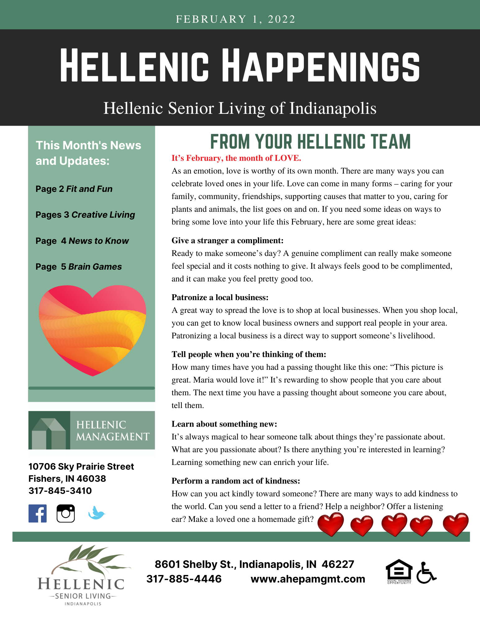 Hellenic Happenings February Newsletter, page 1